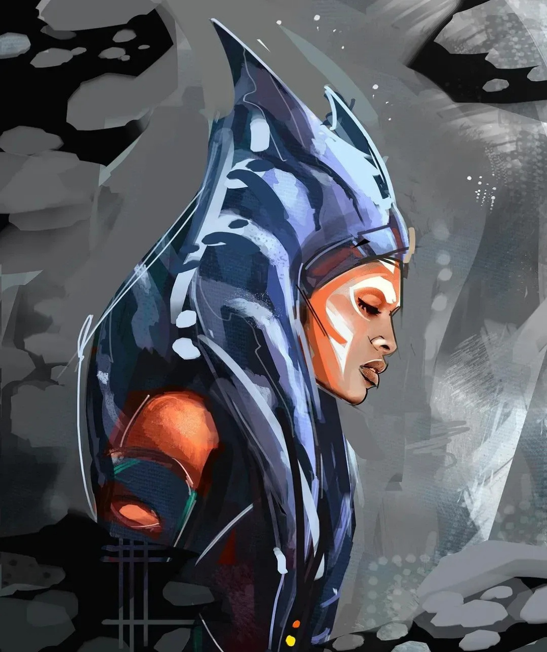 一组《星球大战》女绝地武士 阿索卡·塔诺插画作品,最后一张令人感动