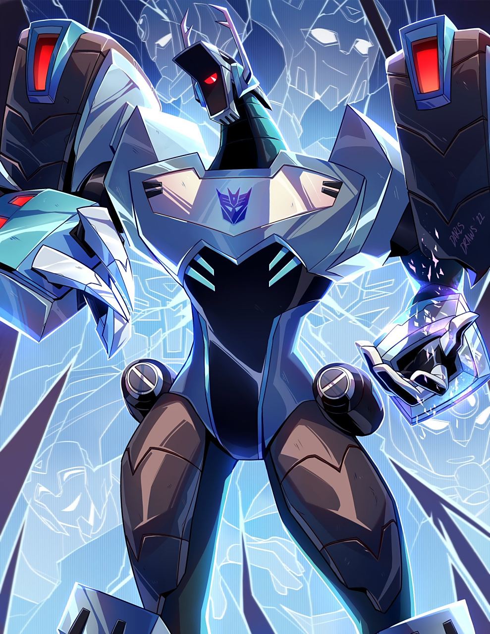 画师darlsdraws创作的变形金刚人物插画,其中几张是08动画中的角色.