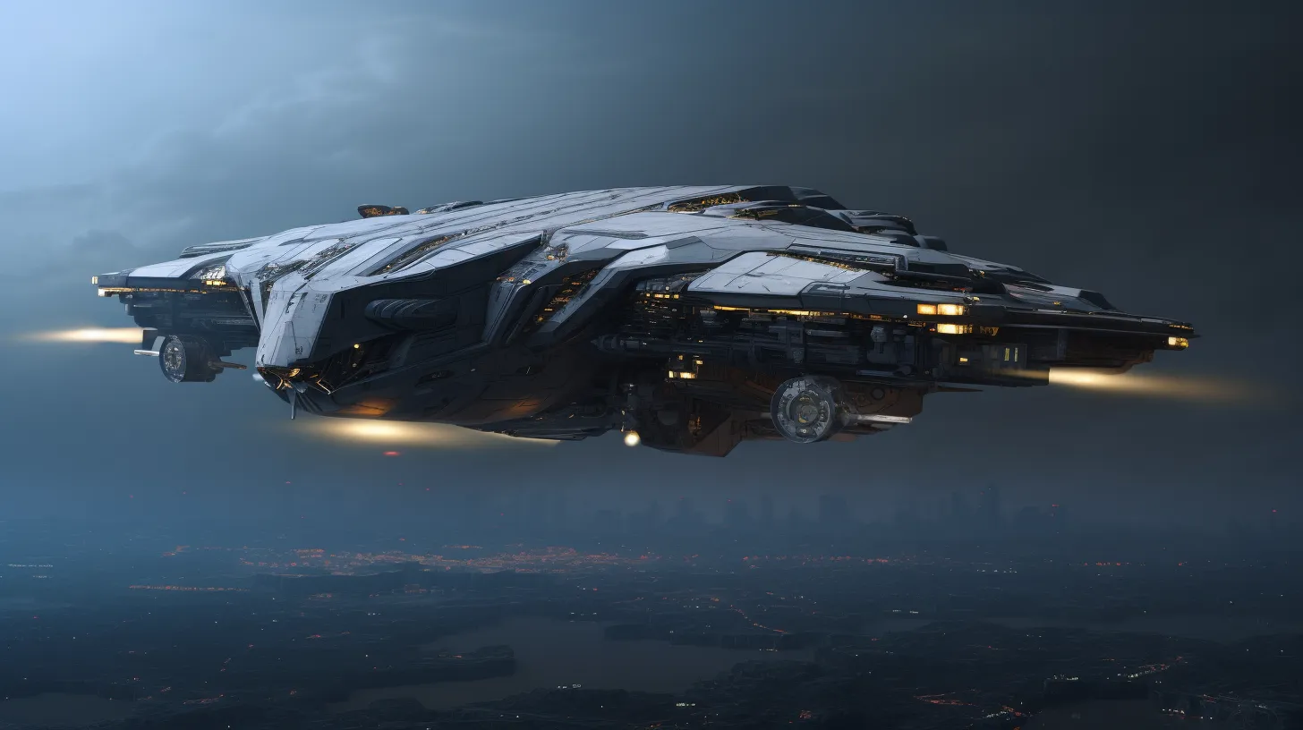 ai生成的一组太空战舰设计作品,展现了人类未来各种造型的飞船,期待这