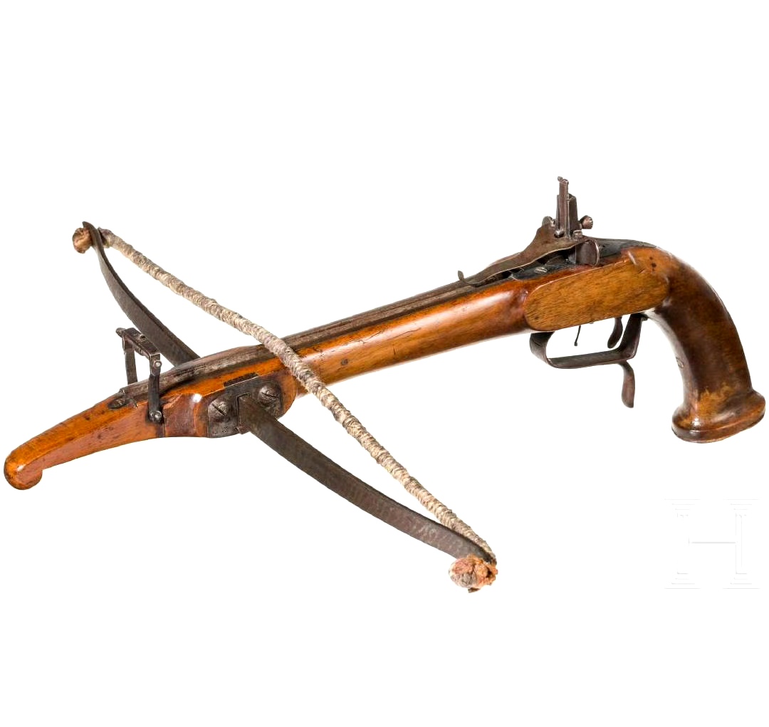 5cm,形似手枪,弩臂为钢制,装在胡桃木质地的弩臂上,设有机械式瞄准具