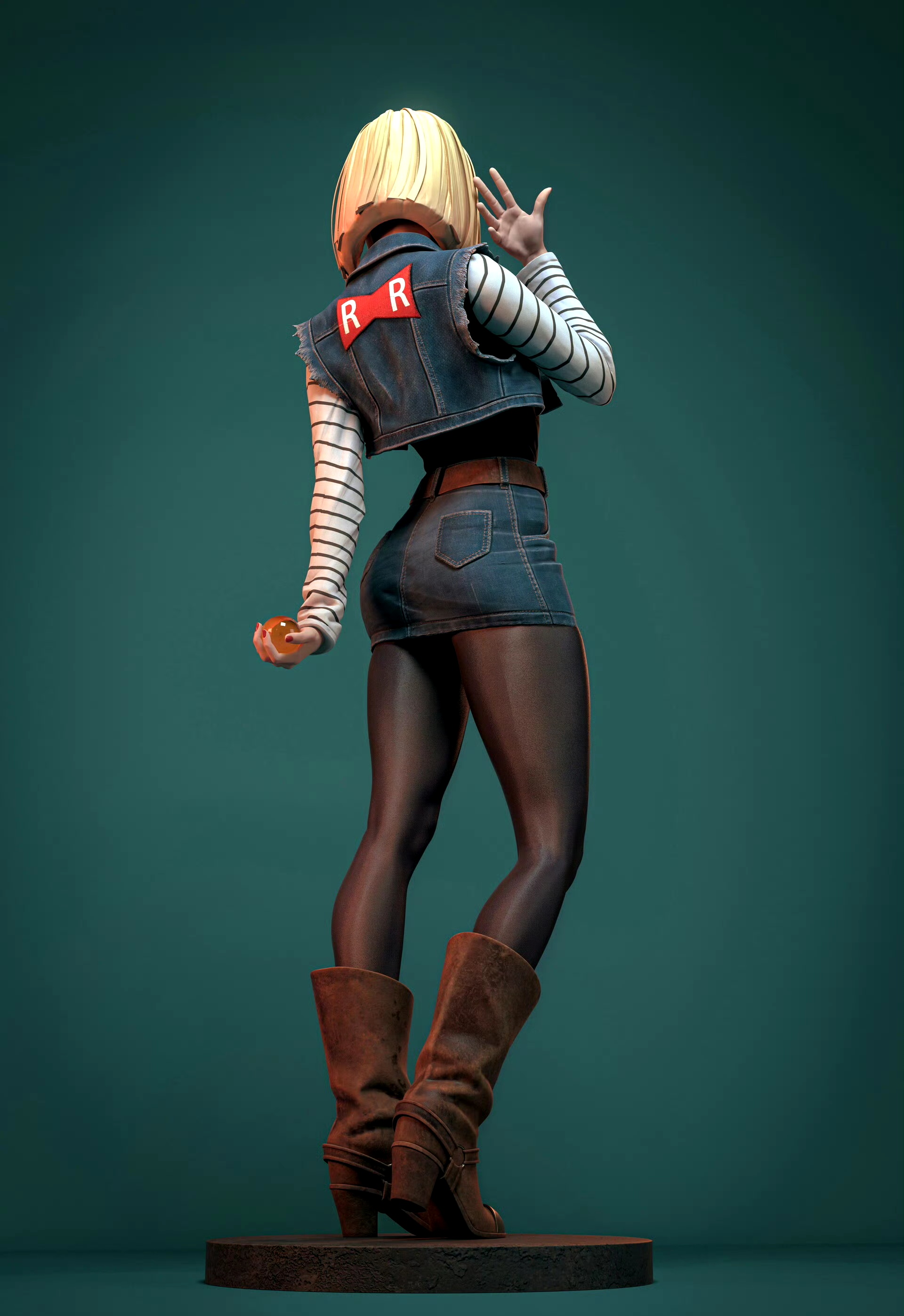 她是由红缎带军团科学家格罗博士改造的人造人