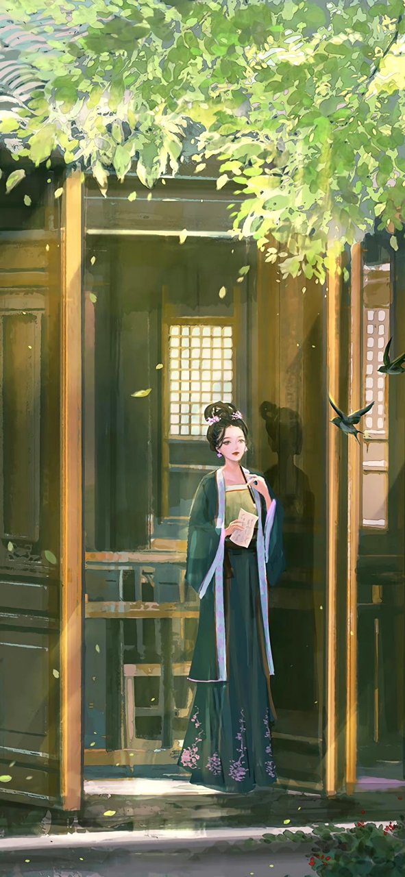 一组古风人物场景插画欣赏,愿风裁尽尘中沙,与君咫尺共天涯.