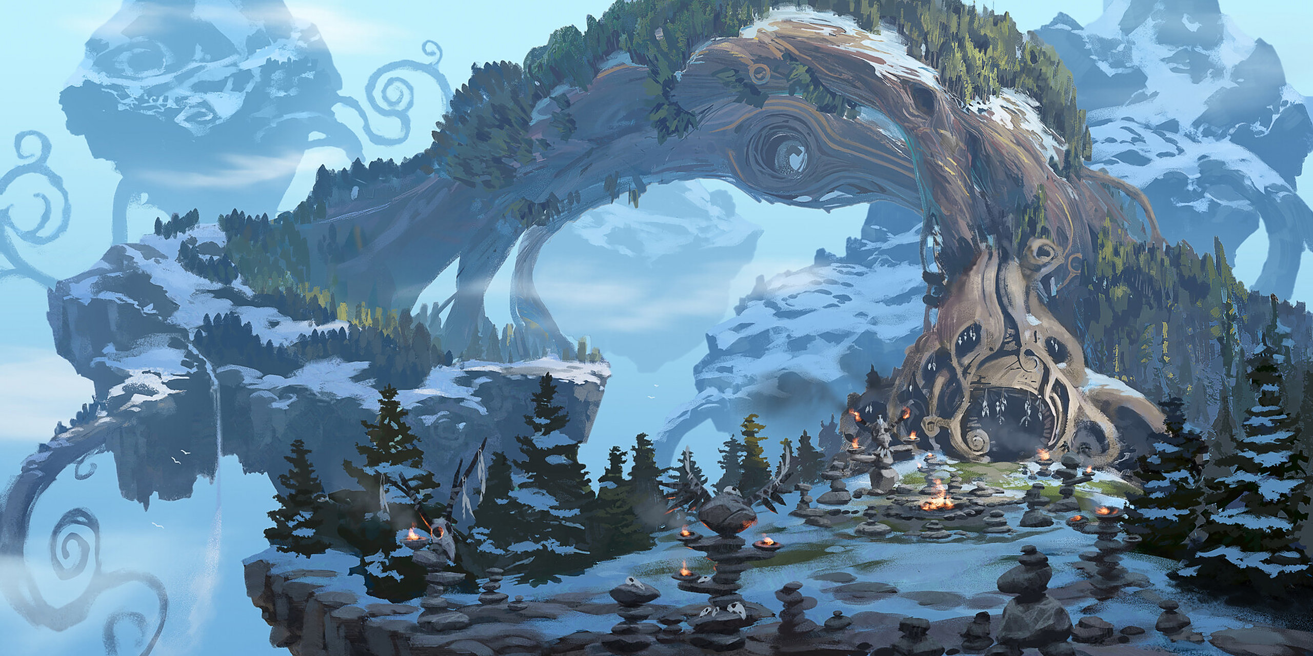 画师tim warnock奇幻场景作品欣赏,描绘了瑰丽的海洋世界风景.