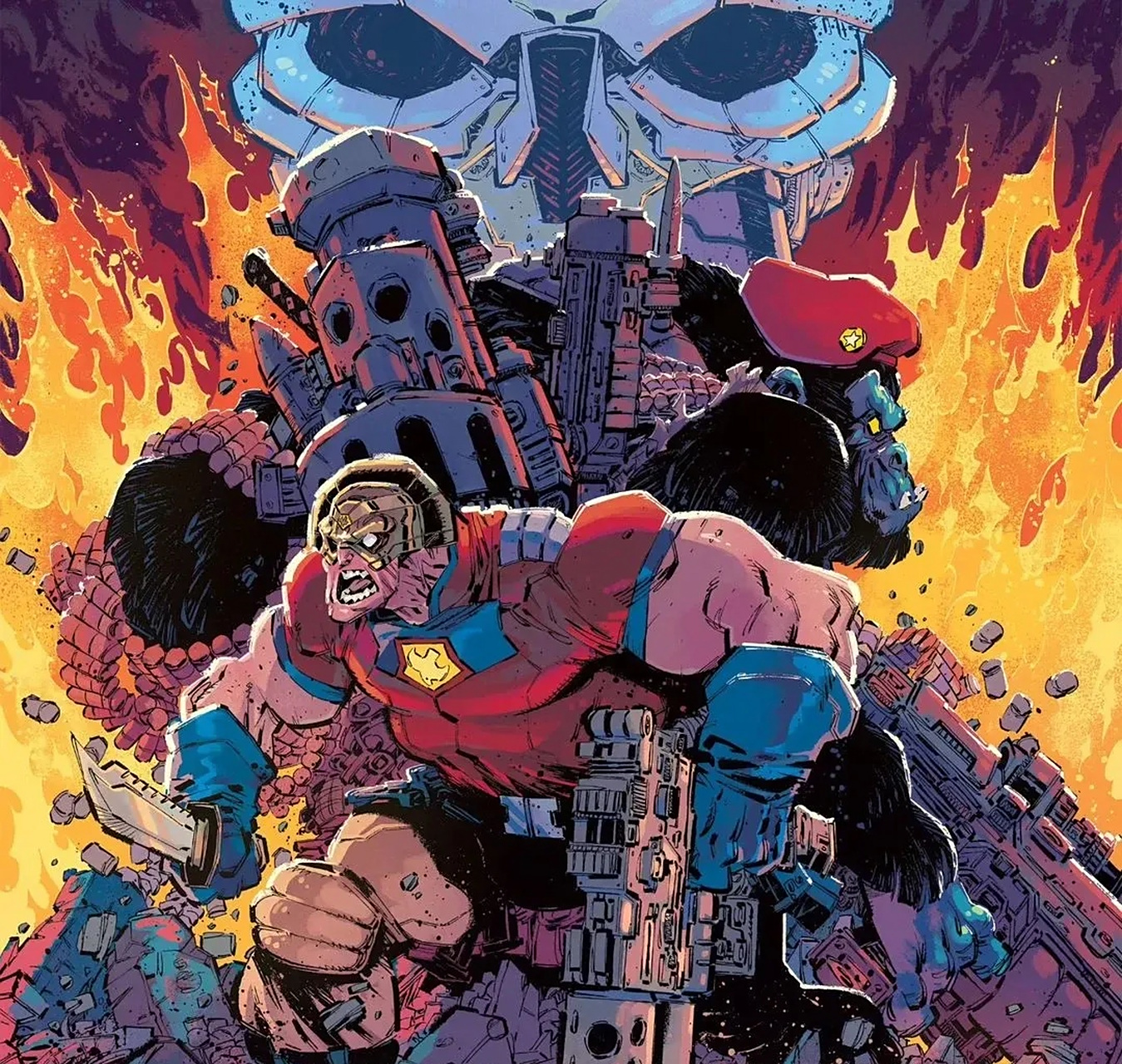 漫画师创作的一组动漫角色插画,展现了dc英雄与反派的故事.