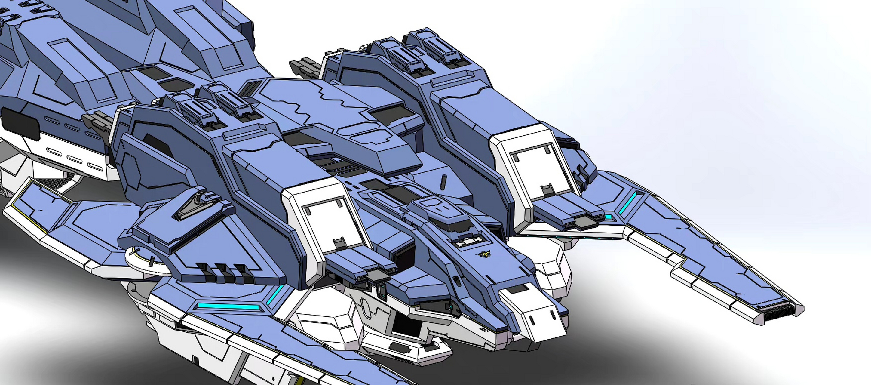 建模欣赏:机动战士高达00 天人组织飞船 托勒密ii,by 已经是废泽了.