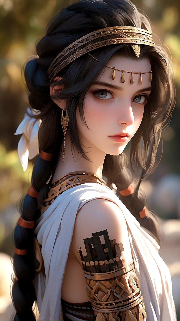 ai生成的一组异域风情的角色插画,面庞刻画十分细致,by midjourney.