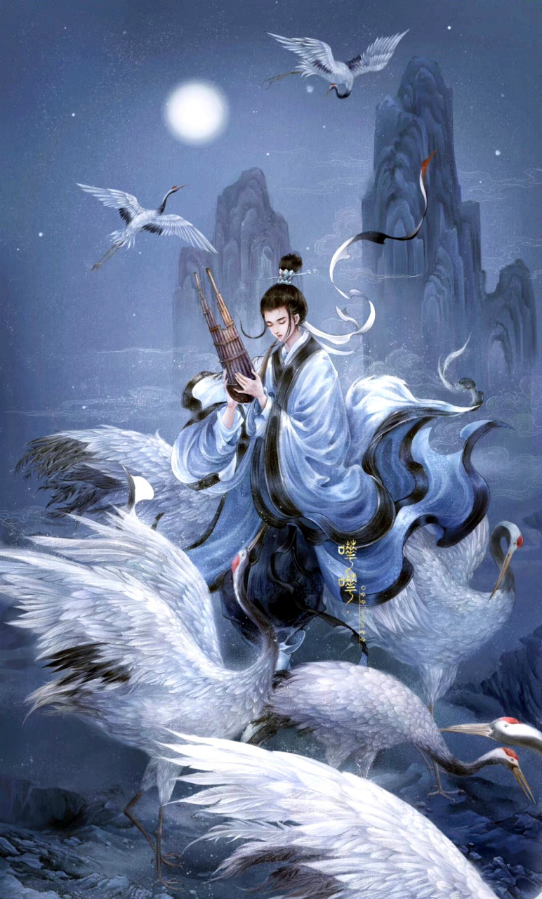 一组国风神仙人物插画欣赏,将传统艺术与现代绘画相结合,by 哗哗