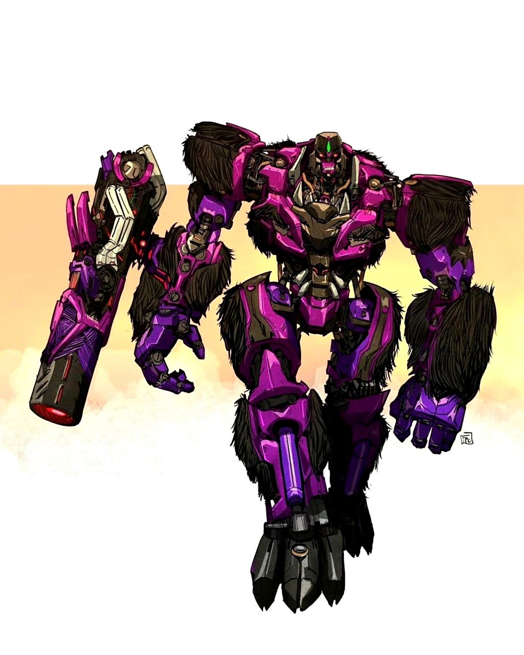 一组同人创作的威震天插画作品,赋予了他不同的伪装形态,by frederic