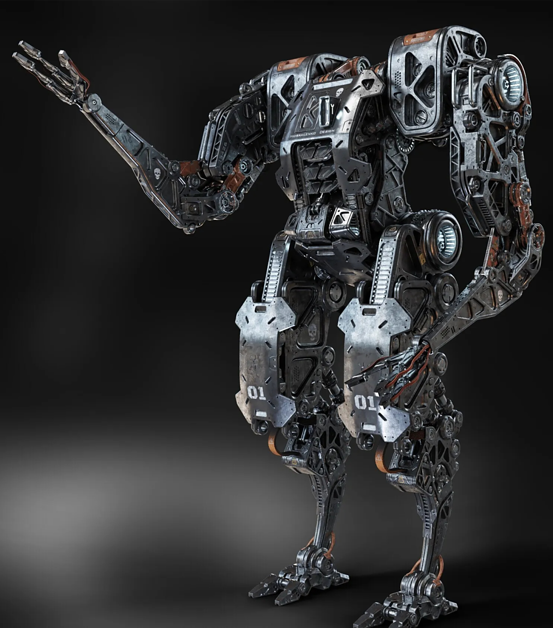 建模欣赏:多足与双足行走机甲,技术路线不同,产品也不同.