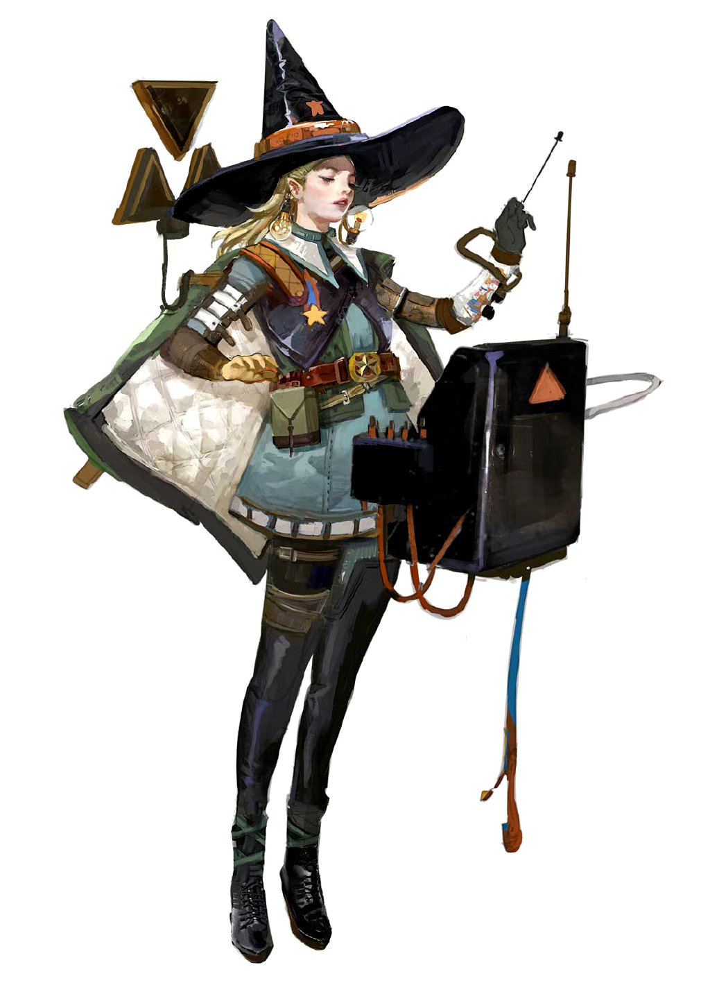 画师 mengxuan li 67动漫人物设定欣赏,现代魔女用枪替代了魔法.