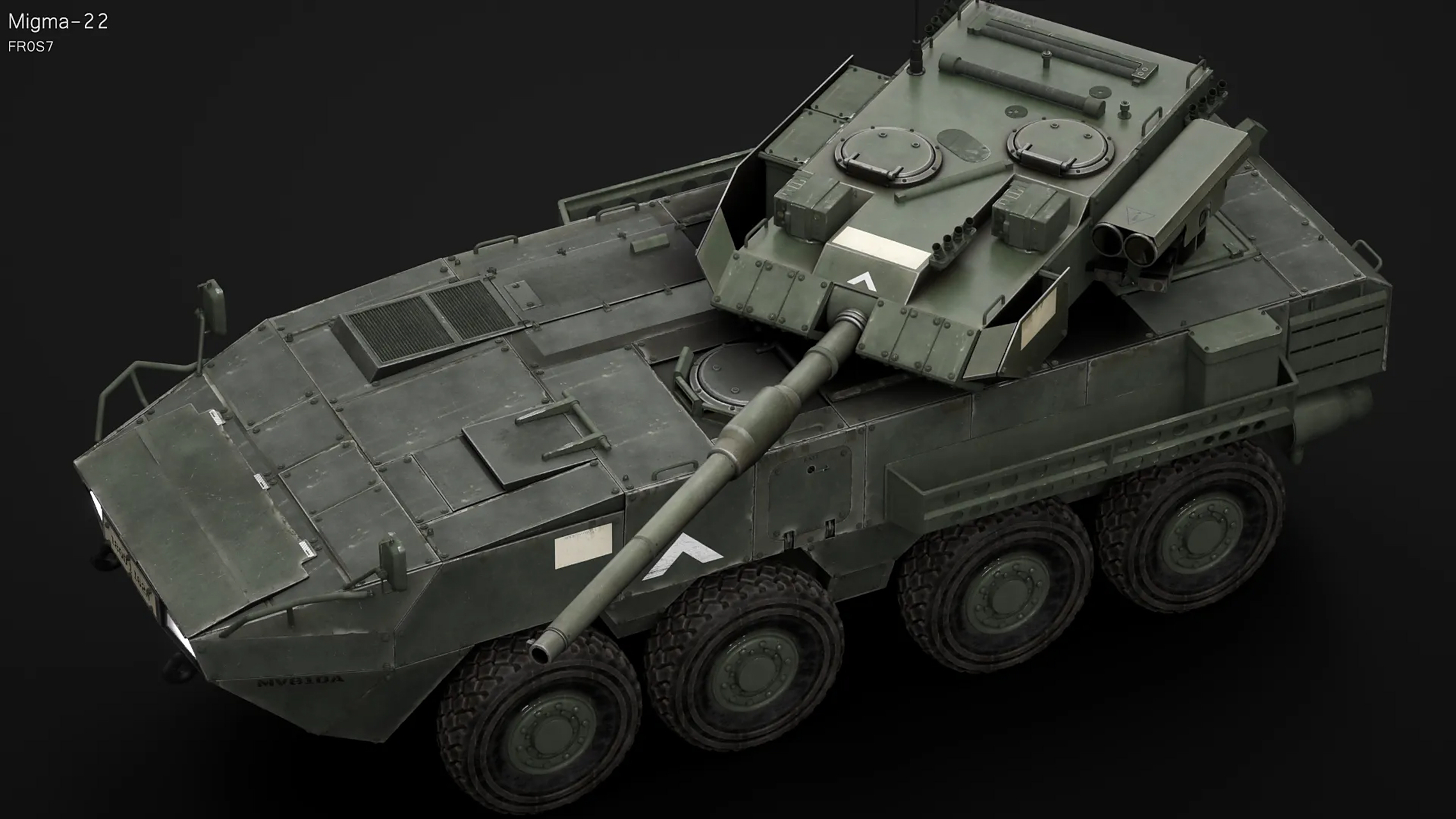建模欣赏:未来装甲车辆,migma-22轮式突击车,by fr0s7.
