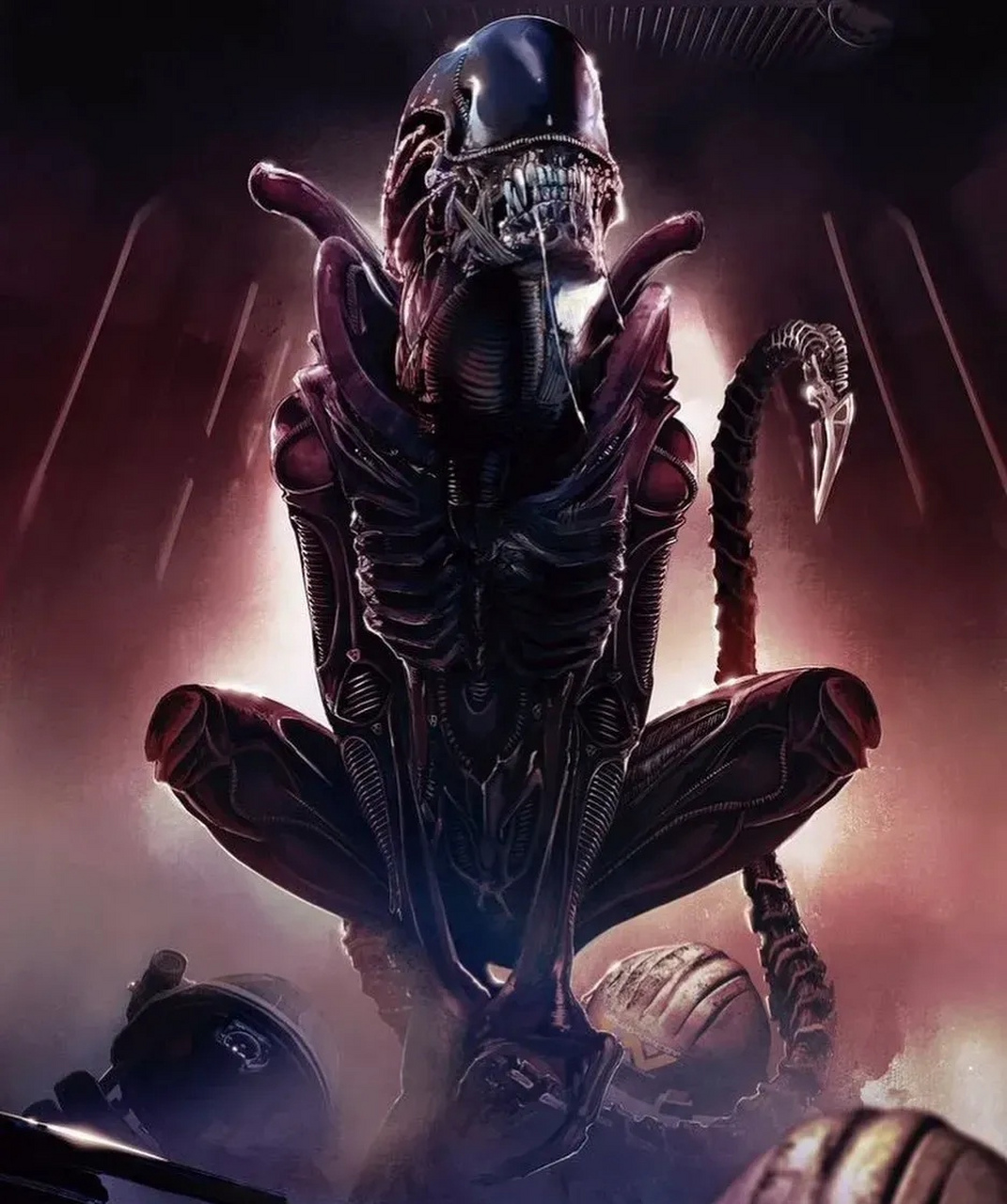 一组动漫《异形》插画欣赏,结合了科幻与黑暗元素,展现了想象中的未知