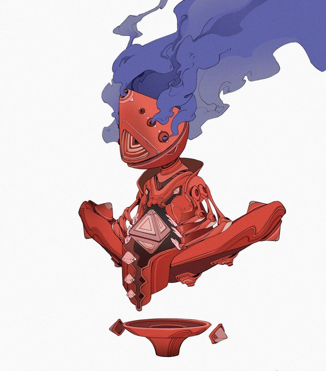 画师ang chen机械角色设计欣赏,描绘了各种机械风格人物与载具.