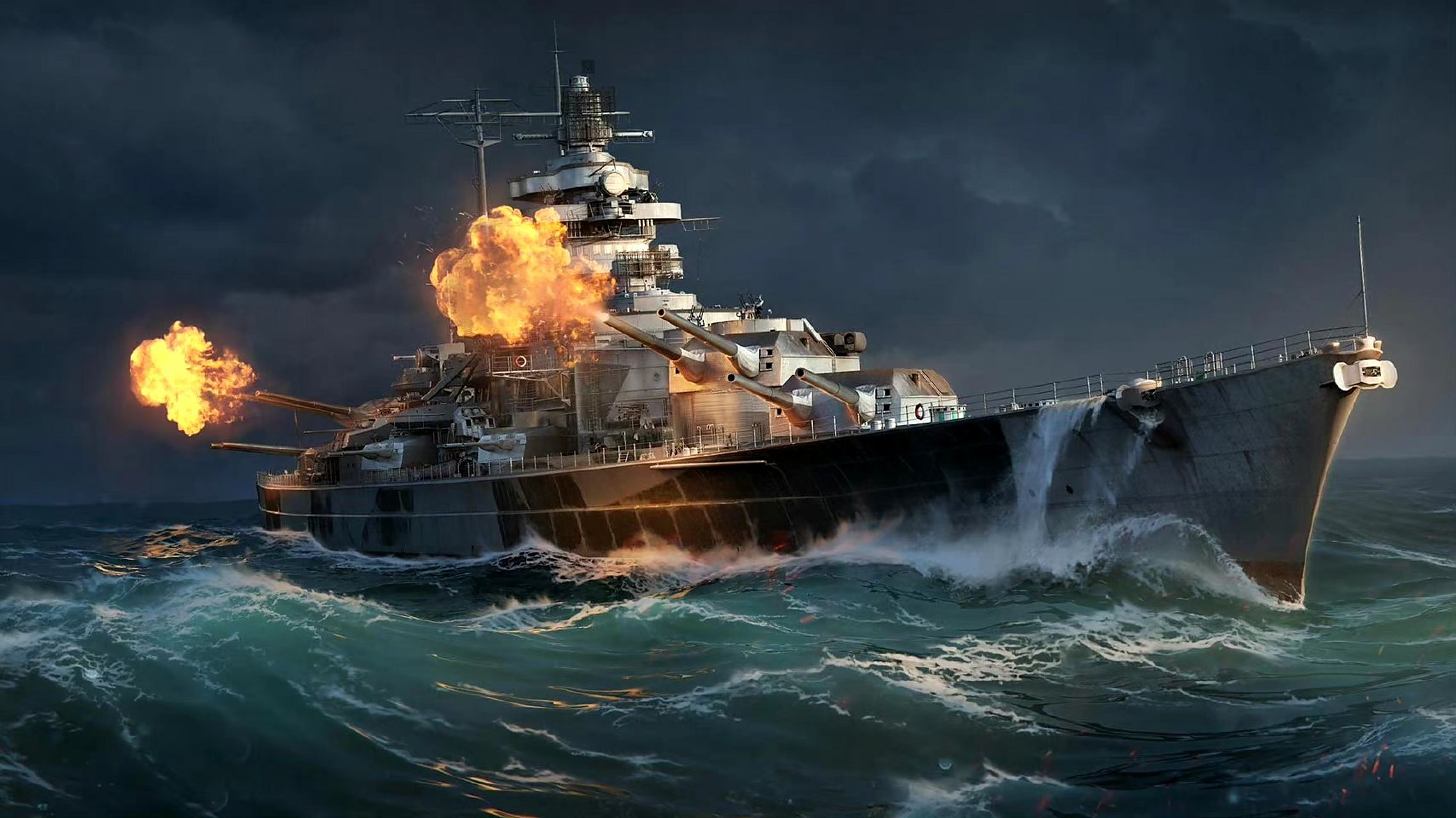 一组二战战列舰插画作品欣赏,大舰巨炮是男人的浪漫.