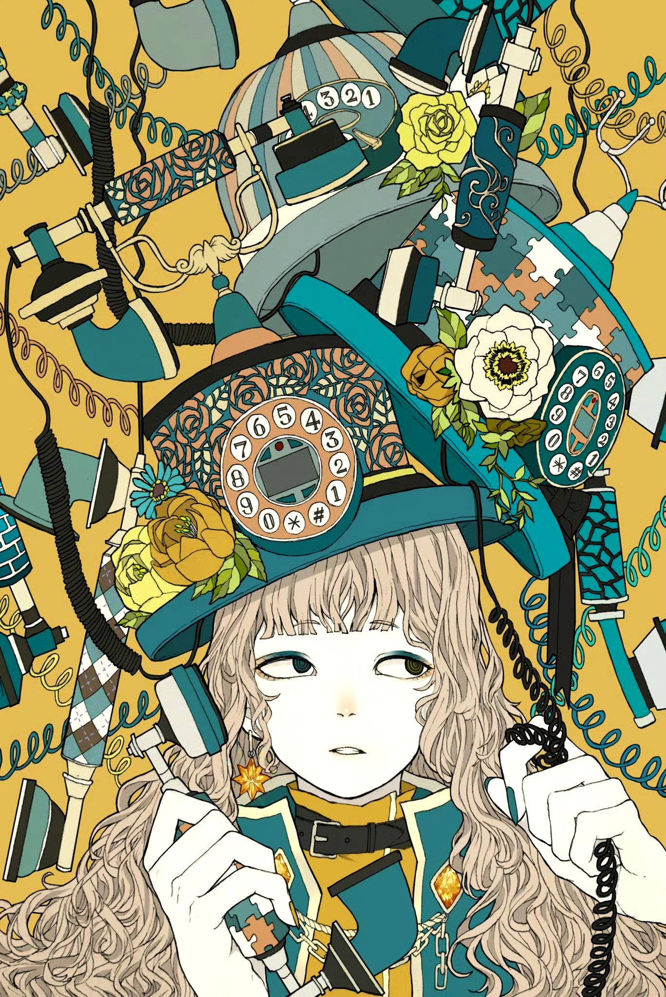 画师画师maguru white绘制的一组动漫角色插画,用流畅的线条勾画出