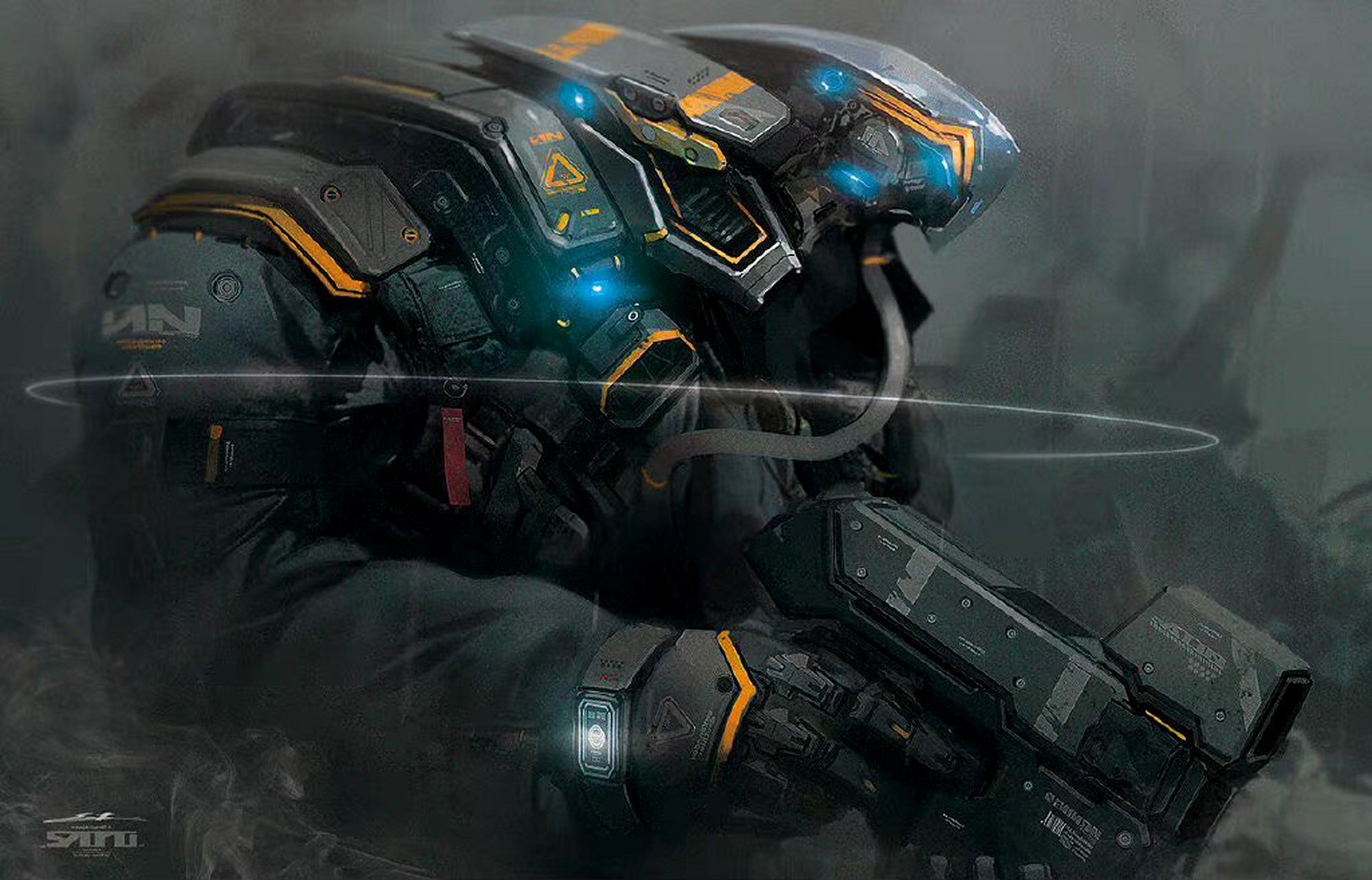 一组科幻机甲插画欣赏,风格非常精细,by takayuki satou 67.