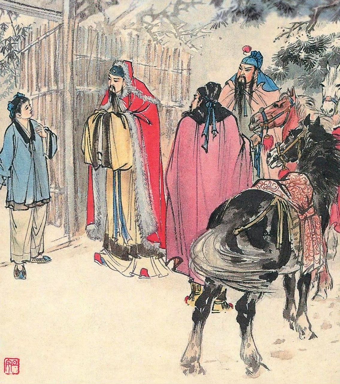 一组连环画《三国演义》插画作品欣赏,by 上海美术出版社.