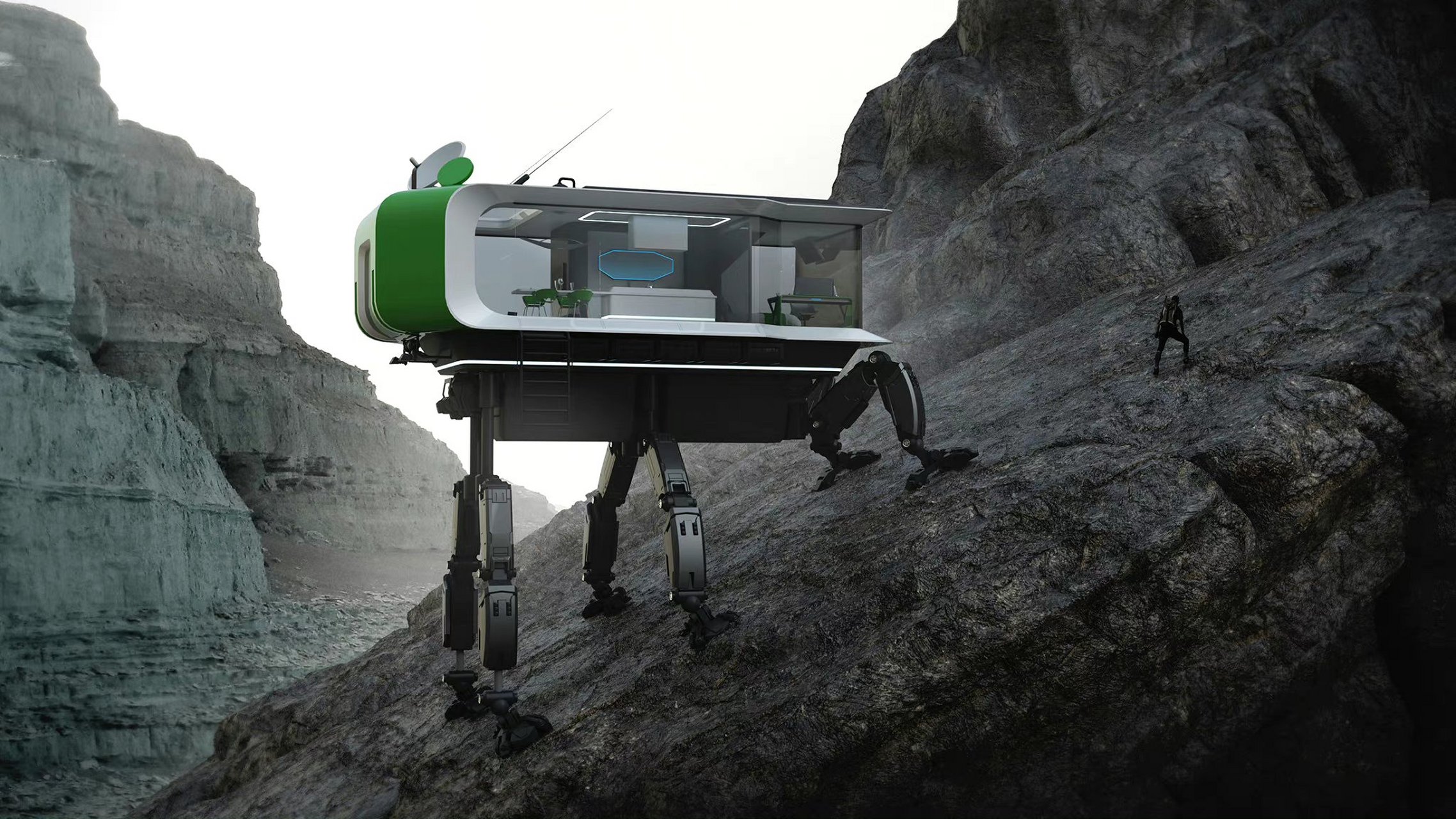 建模欣赏:自走型移动房车机械载具概念设计,by encho enchev.