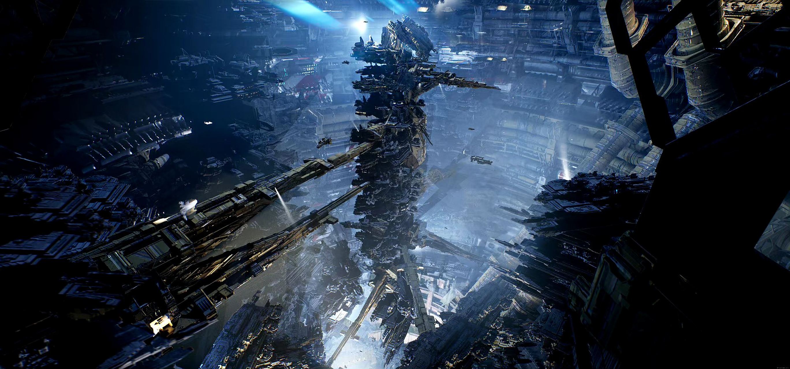 画师wadim kashin科幻场景作品欣赏,展现了科技与原始的碰撞.