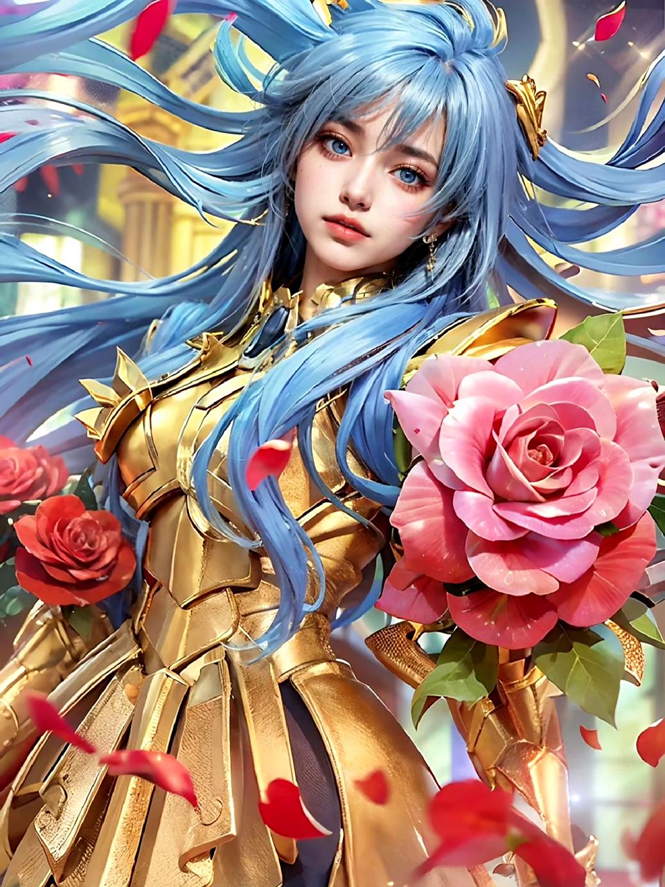 一组ai生成的女版双鱼座黄金圣斗士,by 浓蓝.