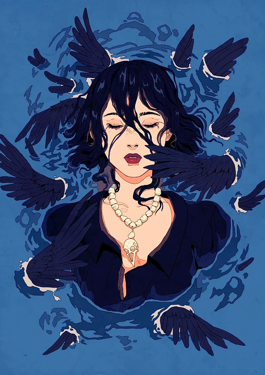 芬兰插画师 ionomycin角色场景作品欣赏,融合了漫画与油画的元素,使得