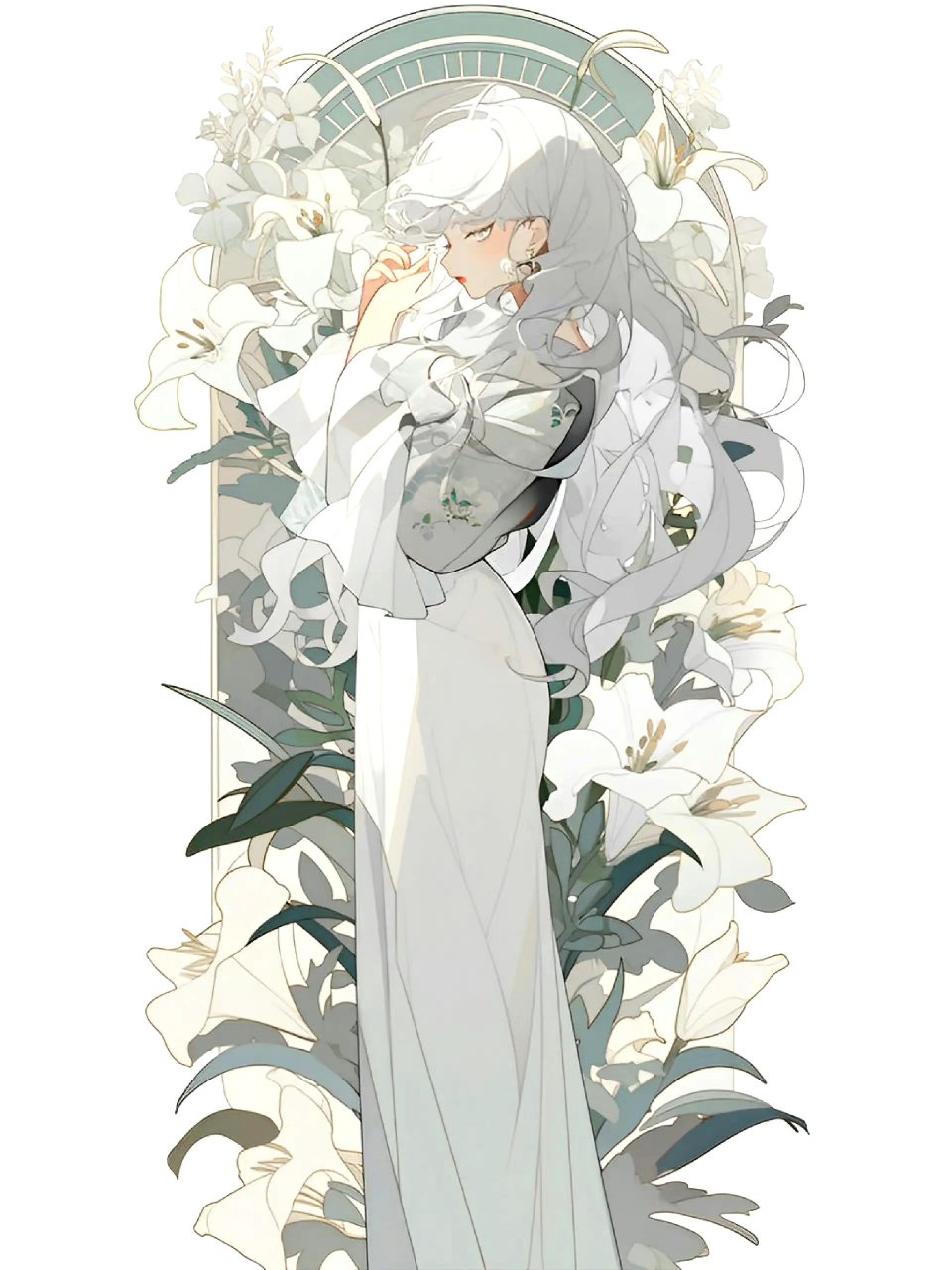 花与女孩,总是美丽的风景,by 明莱芜野.#动漫# #插画# #二次元