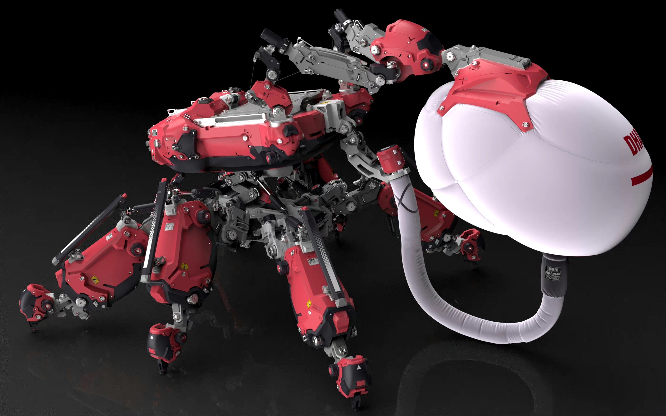 建模欣赏:蜘蛛型机器人建模,机械细节非常细致,by deszw.