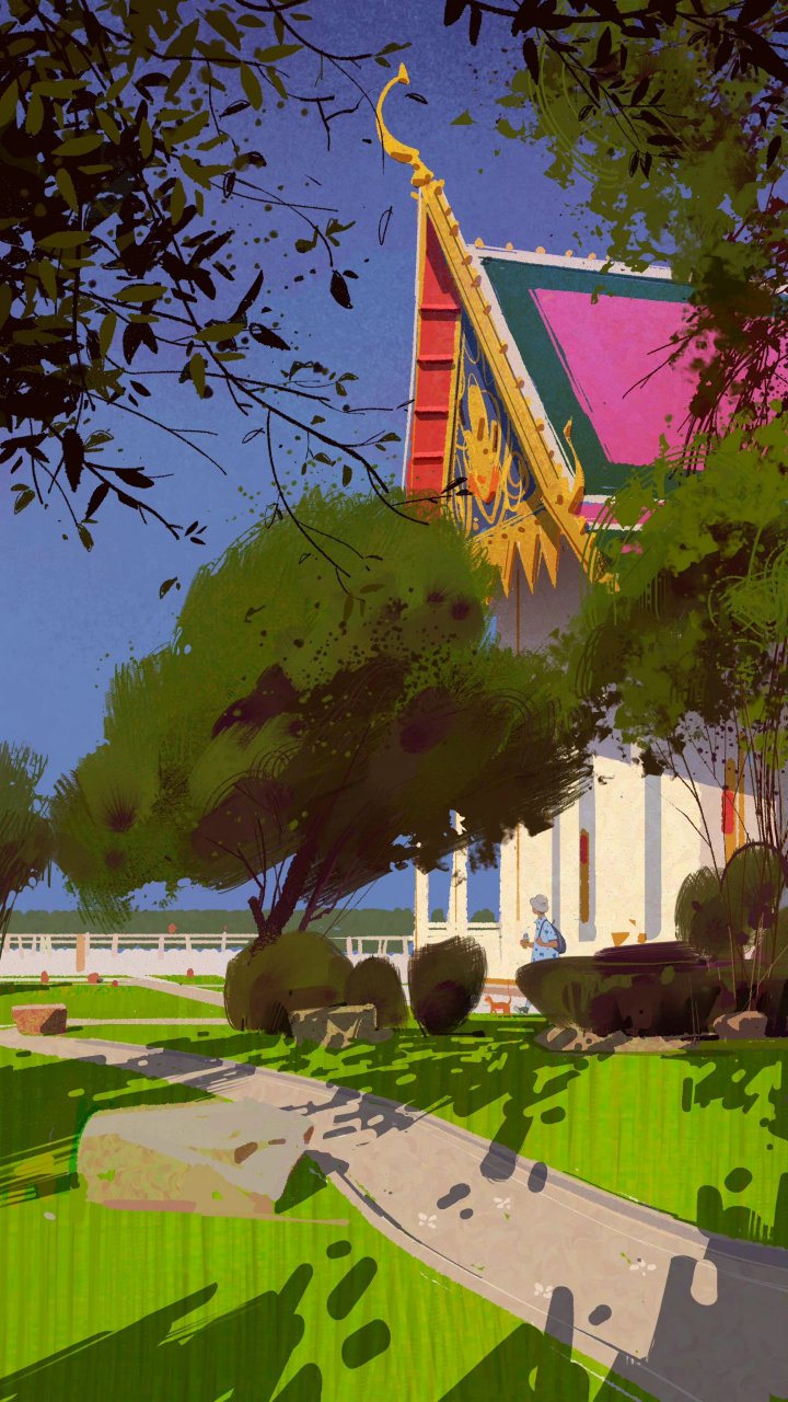 画师chirag thakar概念场景绘画欣赏,描绘了生活中的景象,充满诗意和