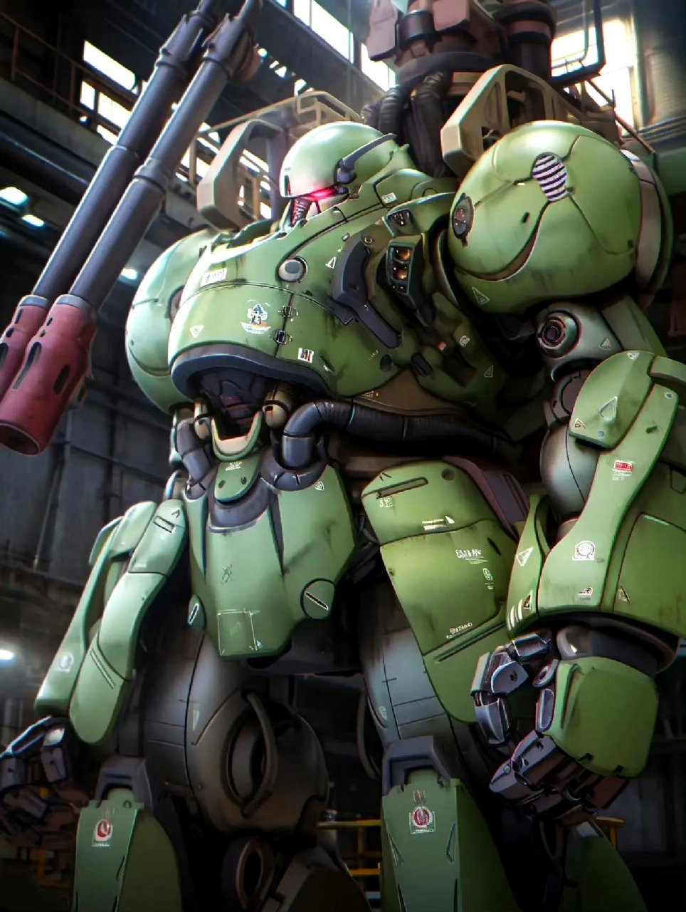 ai创作:一组独眼系的机体,看来在ai能绘制高达后,扎古系的机体还需要