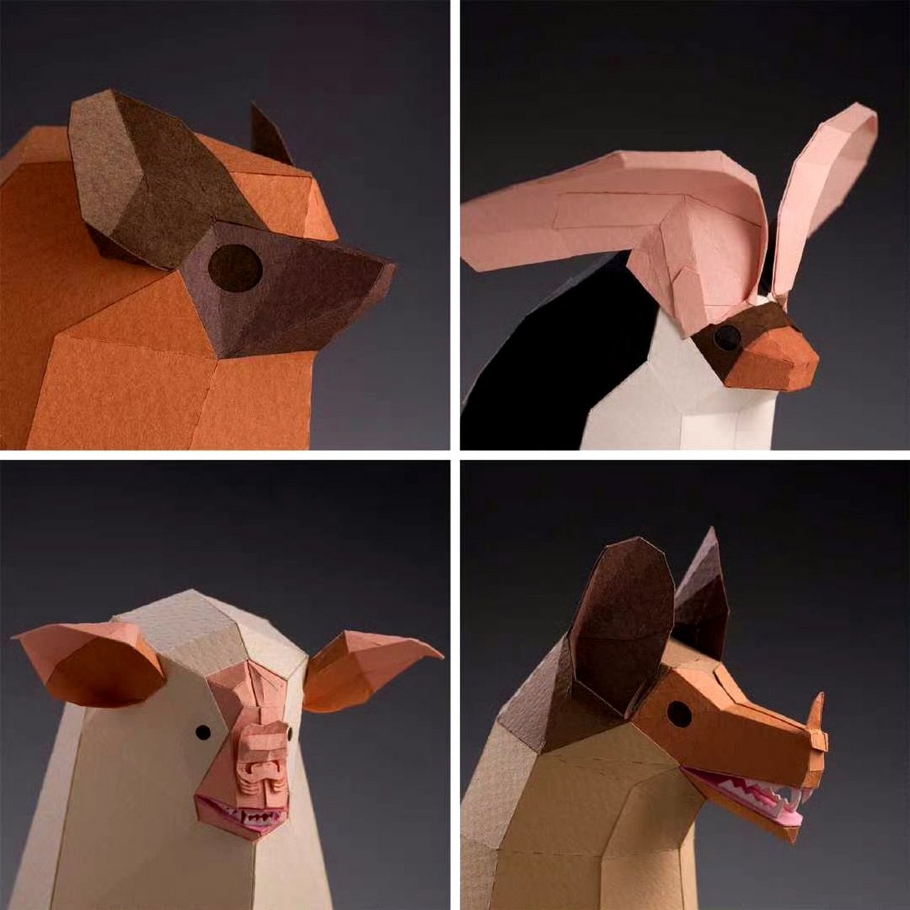 艺术家guardabosques纸塑作品欣赏,用纸板制作出造型生动的动物角色.