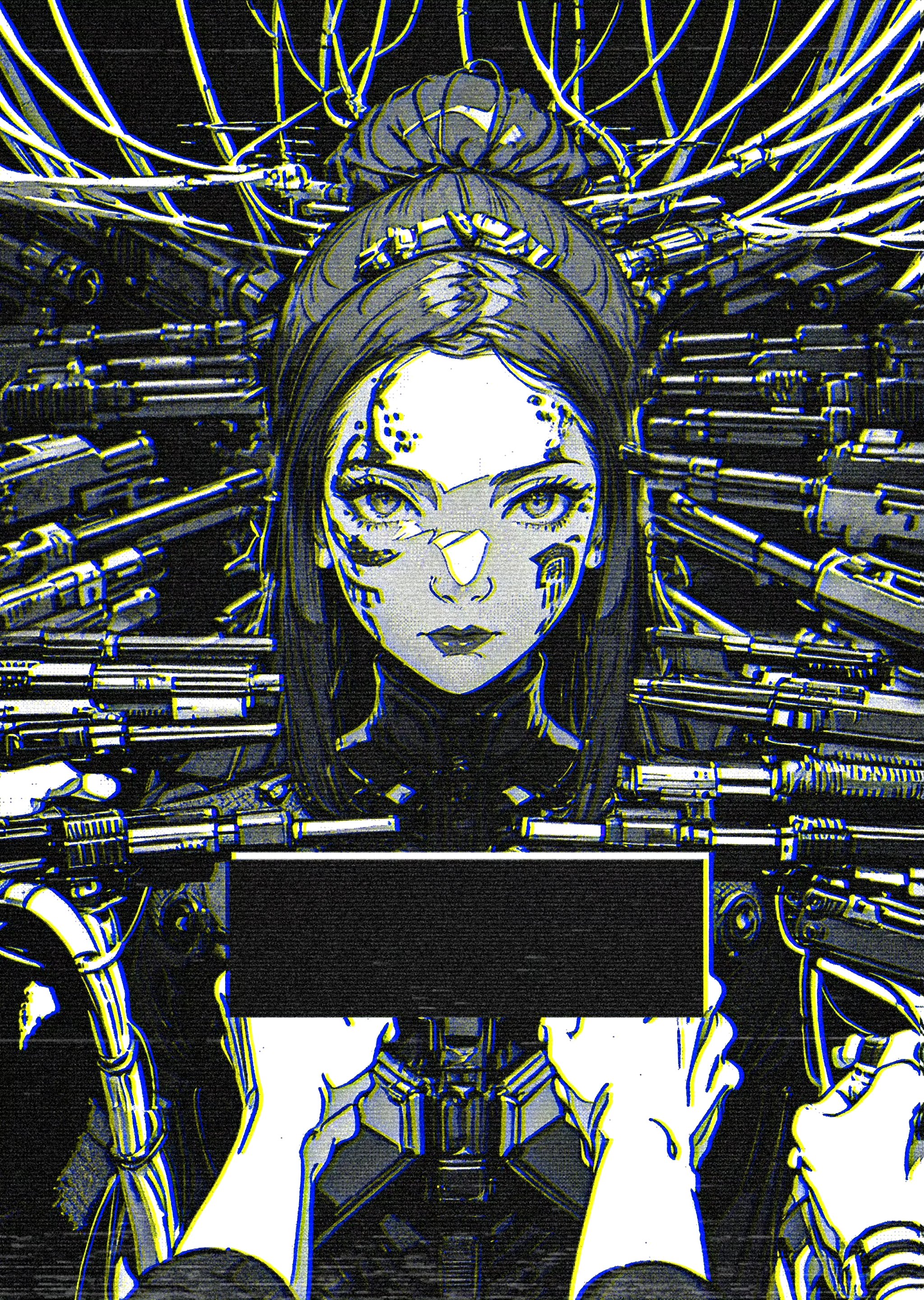 画师xenotrip动漫人物插画欣赏,赋予了角色赛博朋克的风格,展现了人物