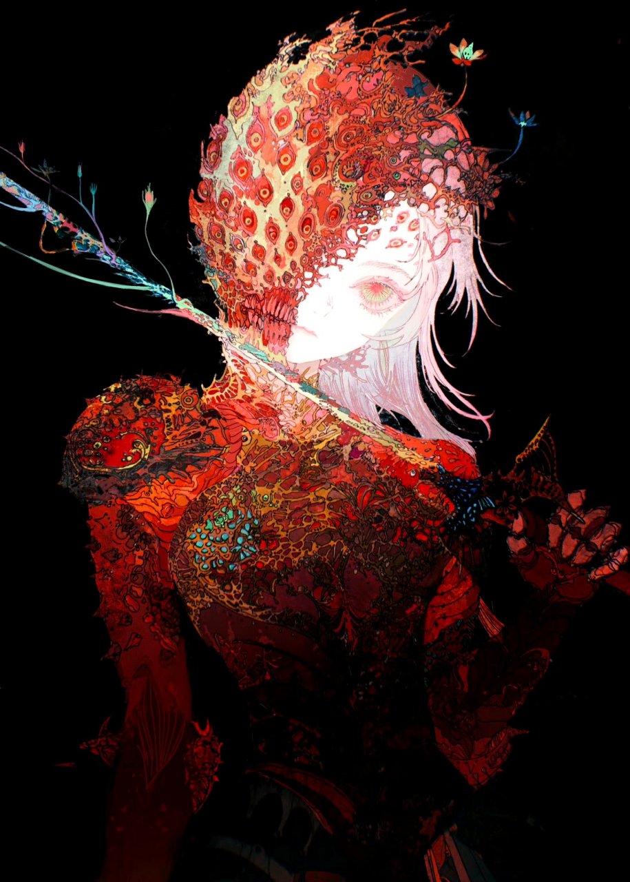 一组眼花缭乱的抽象风格人物插画欣赏,画面细节惊人,by mon