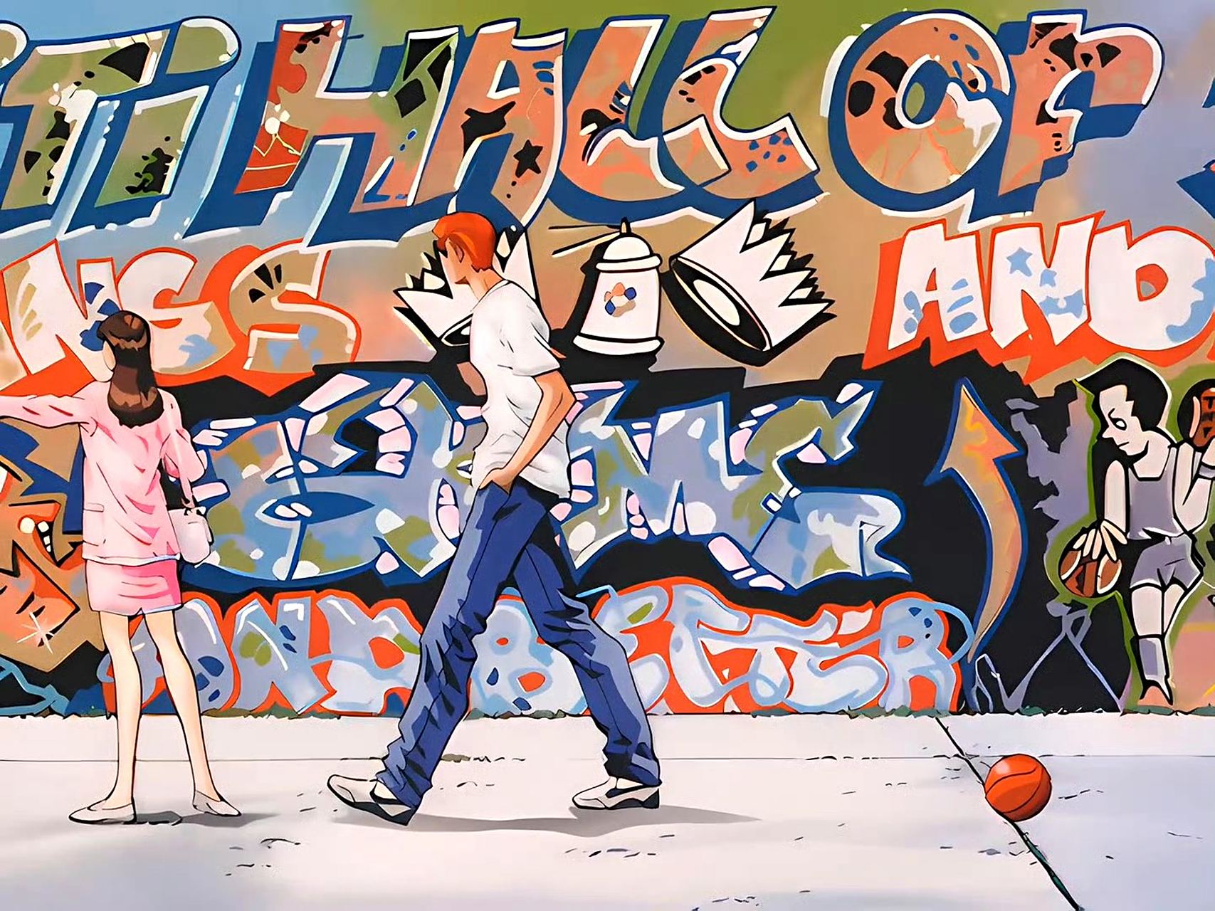 动画《灌篮高手》片尾插画欣赏,展现了湘北五人的各种生活场景,当年追