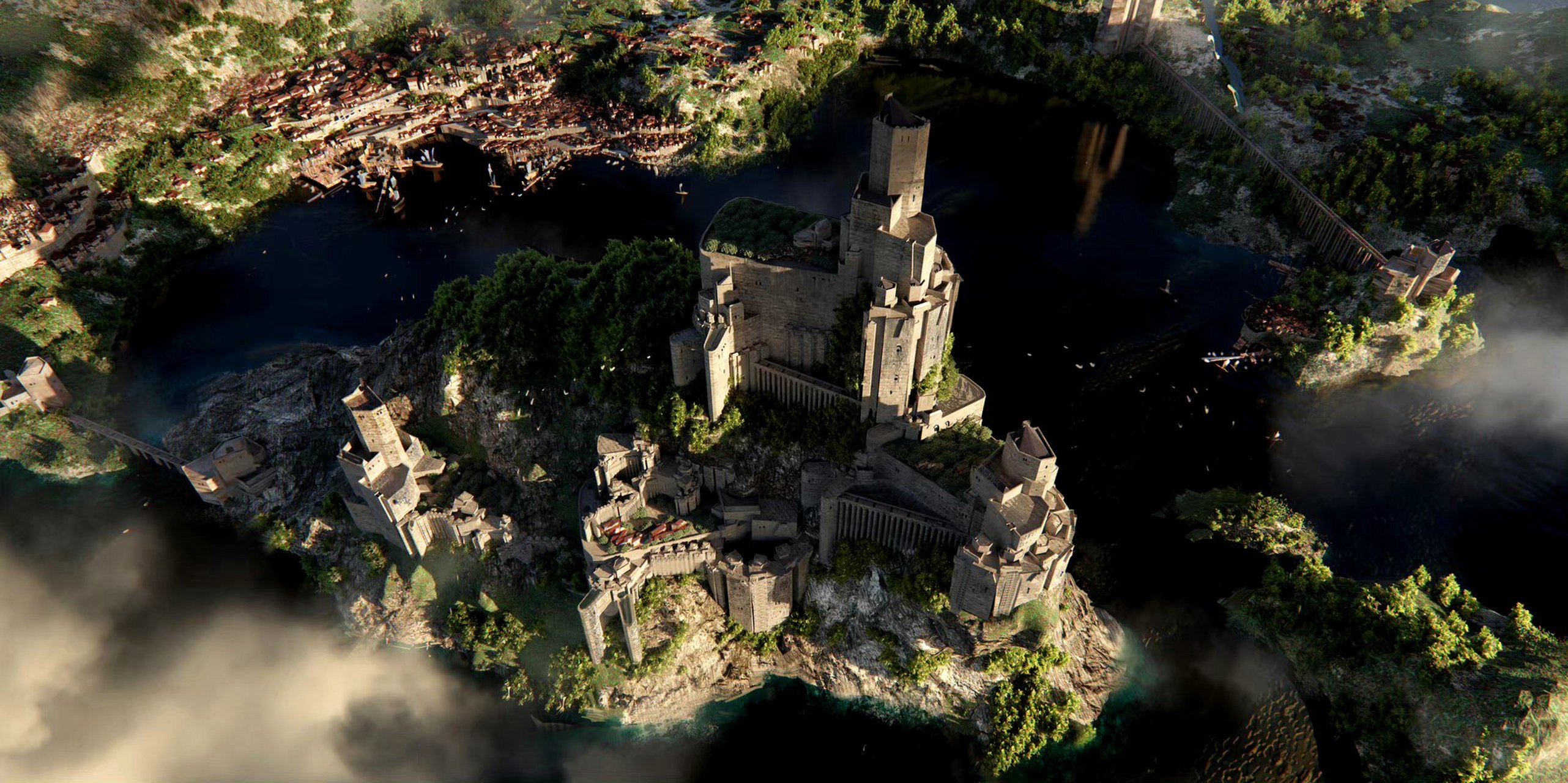 画师nomad创作的幻想题材场景作品欣赏,无论是钢铁丛林还是石刻的建筑