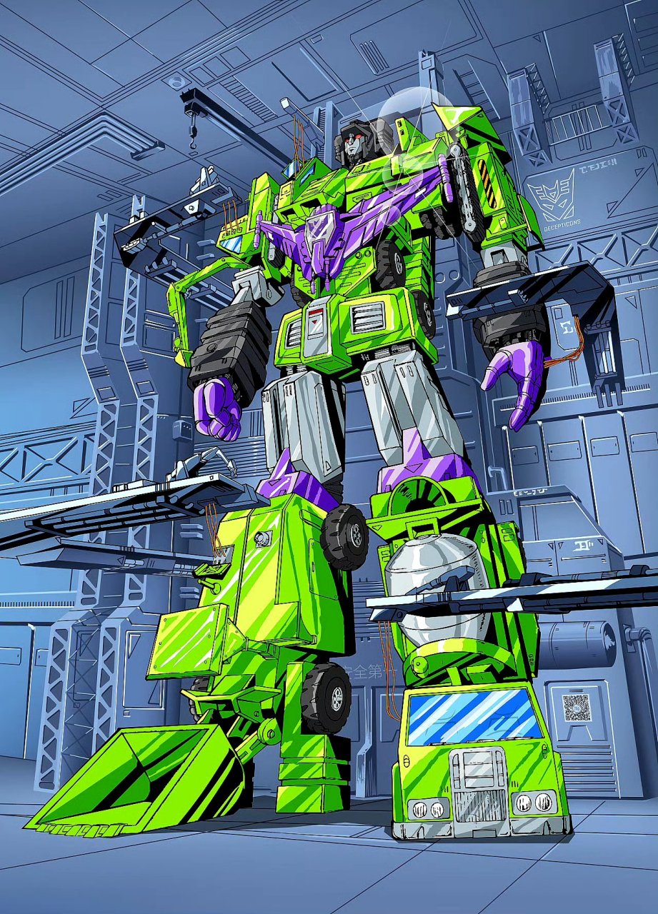 分享一组变形金刚大力神插画作品,纪念我的第一个组合金刚.