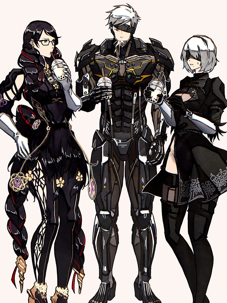 画师syachiiro绘制的一组《合金装备崛起:复仇》雷电插画作品,展现了