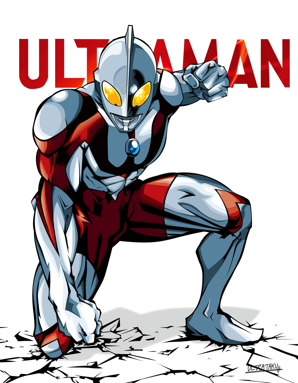 一组奥特曼同人插画欣赏,二次元化以后更能体现动作的张力.