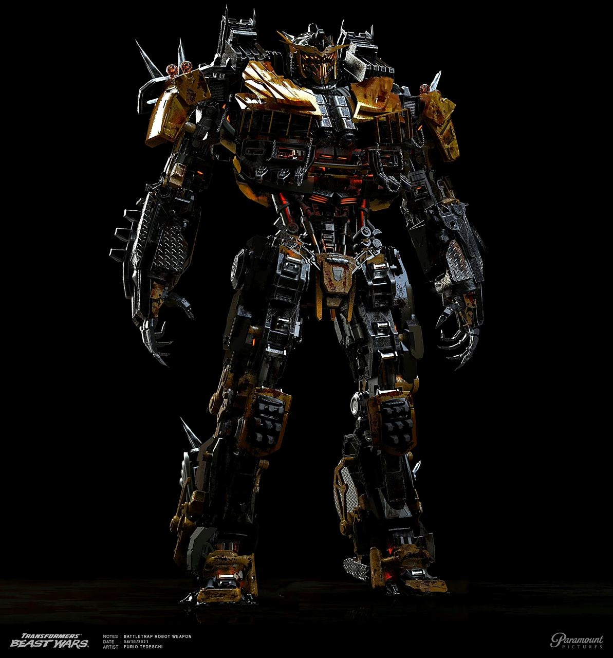 《变形金刚:超能勇士崛起》圈套概念设计图,设计师 furio tedeschi.