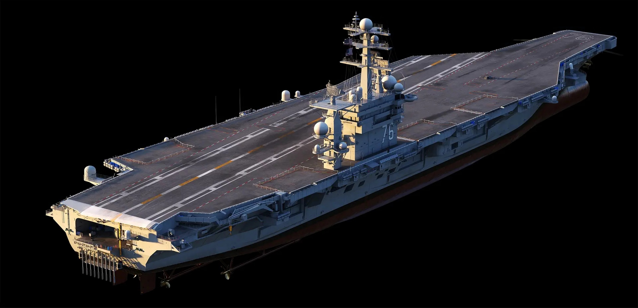 建模欣赏:美国海军 cvn-76 里根号航空母舰.#动漫# #模型# #航母