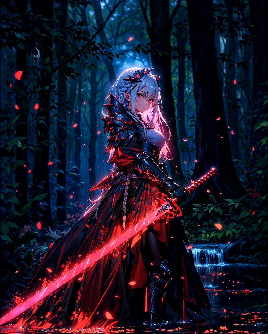 一组ai生成的动漫角色插画作品,兵器少女,by midjourney.