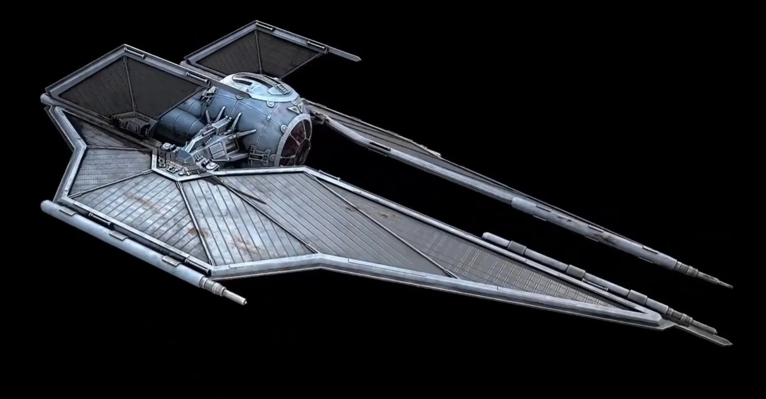 一组星球大战帝国军钛战机建模欣赏,是钛系列的截击机型号,机身和机翼