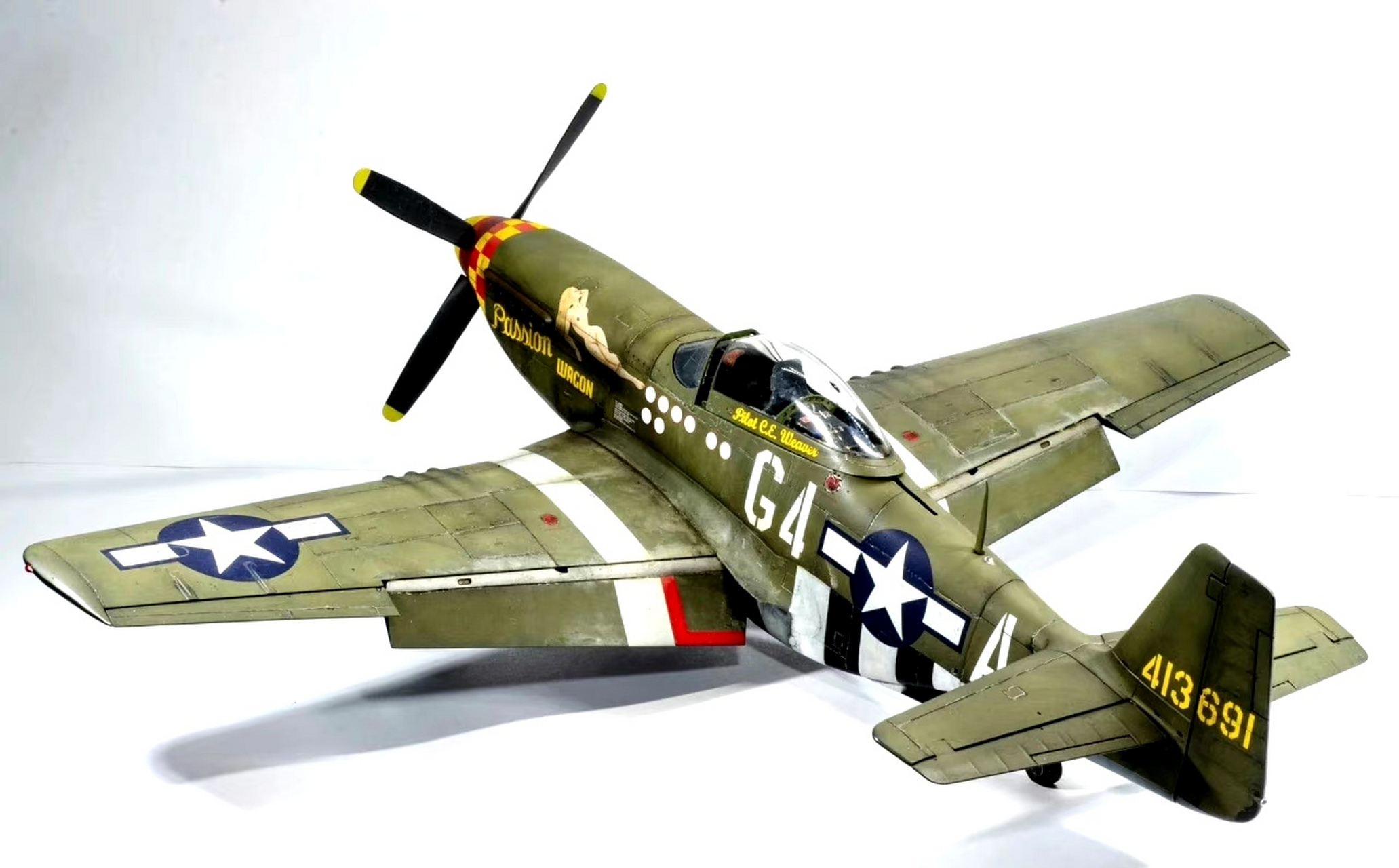 军模欣赏:1/35 美国空军 p-51 "野马"战斗机.#动漫# #模型# #战斗机