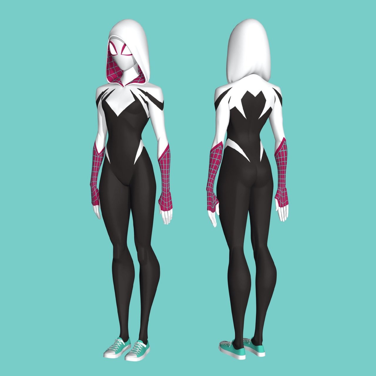 《蜘蛛侠:纵横宇宙》格温舞会礼服与战衣设计欣赏.