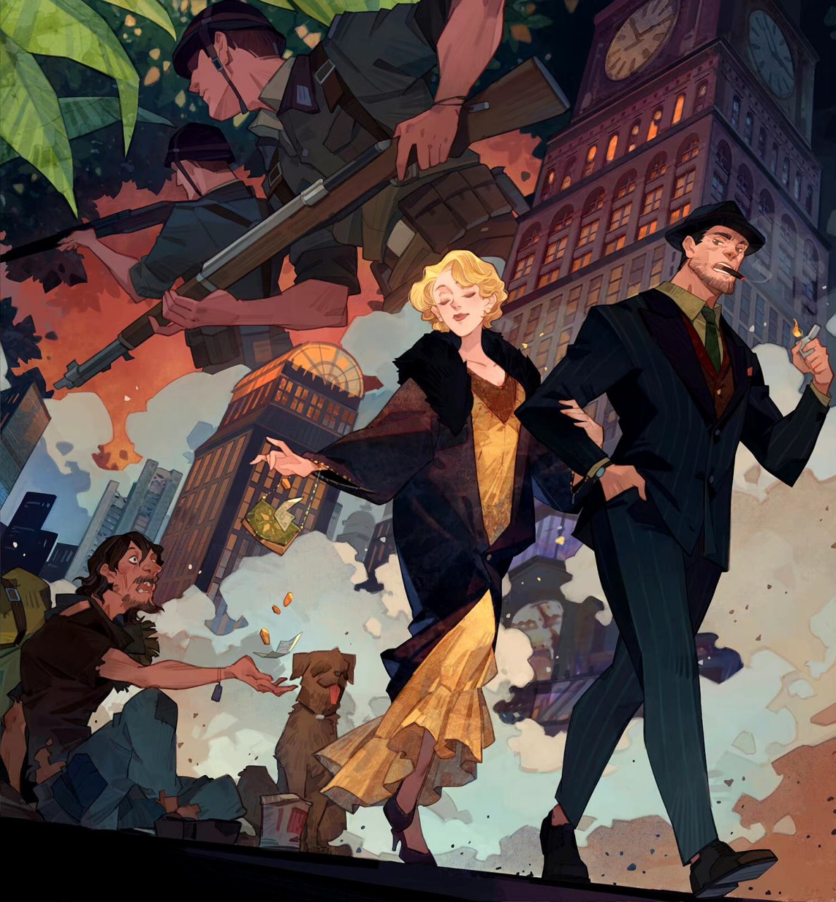 画师aki 烨火动漫角色场景插画欣赏,各种题材都能驾驭,融合了不同的