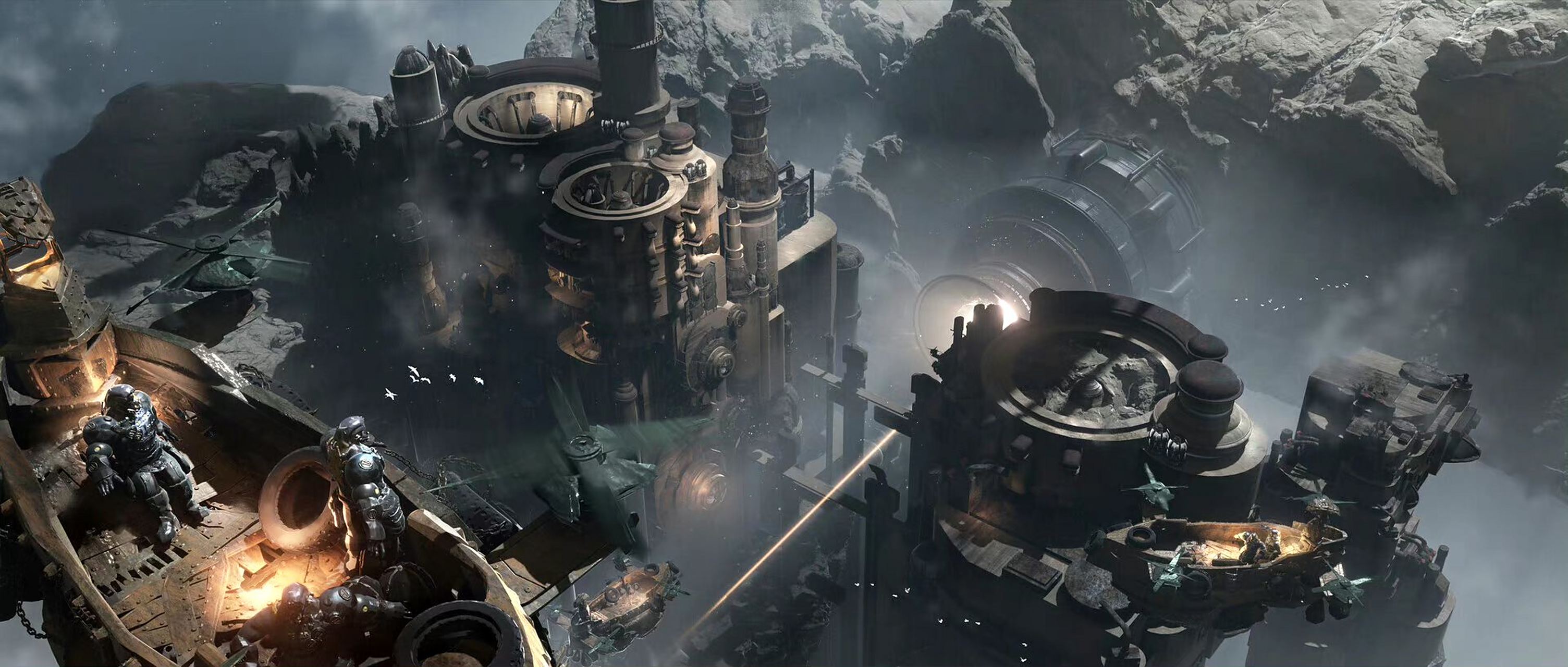 一组科幻场景和机甲载具设定插画欣赏,by elgol.#动漫# #插画# #科幻