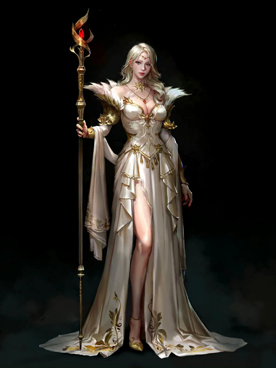 画师yelli奇幻人物插画欣赏,服饰盔甲充满质感,人物秀丽帅气.