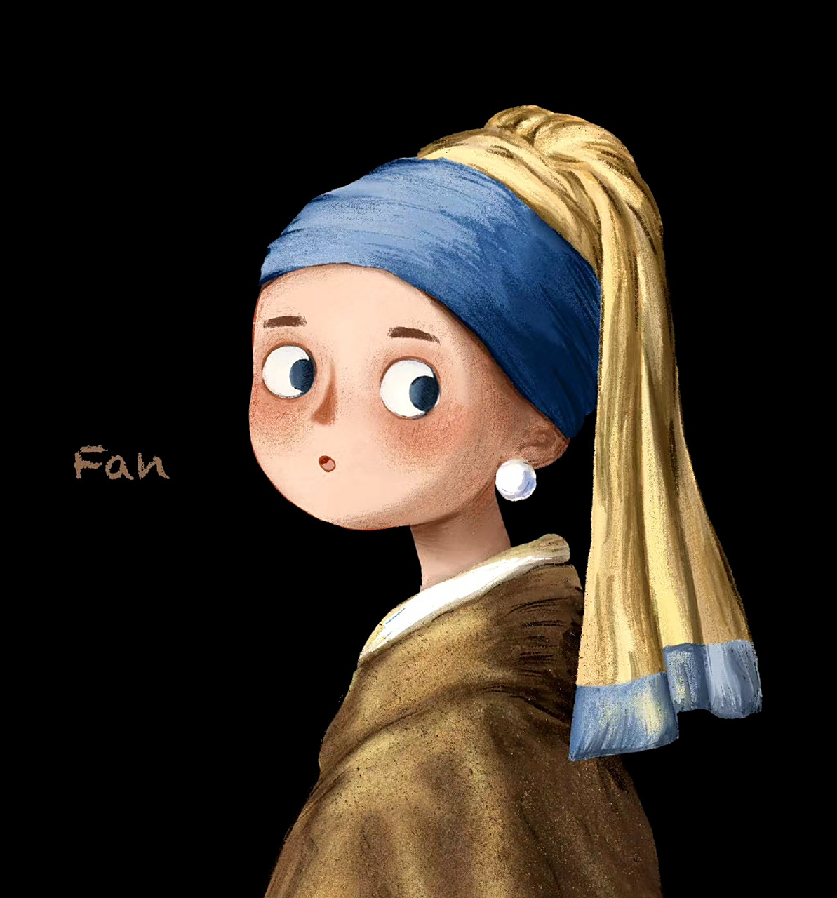 一组可爱风格的世界名画,用二次元的风格再现名作,by fan
