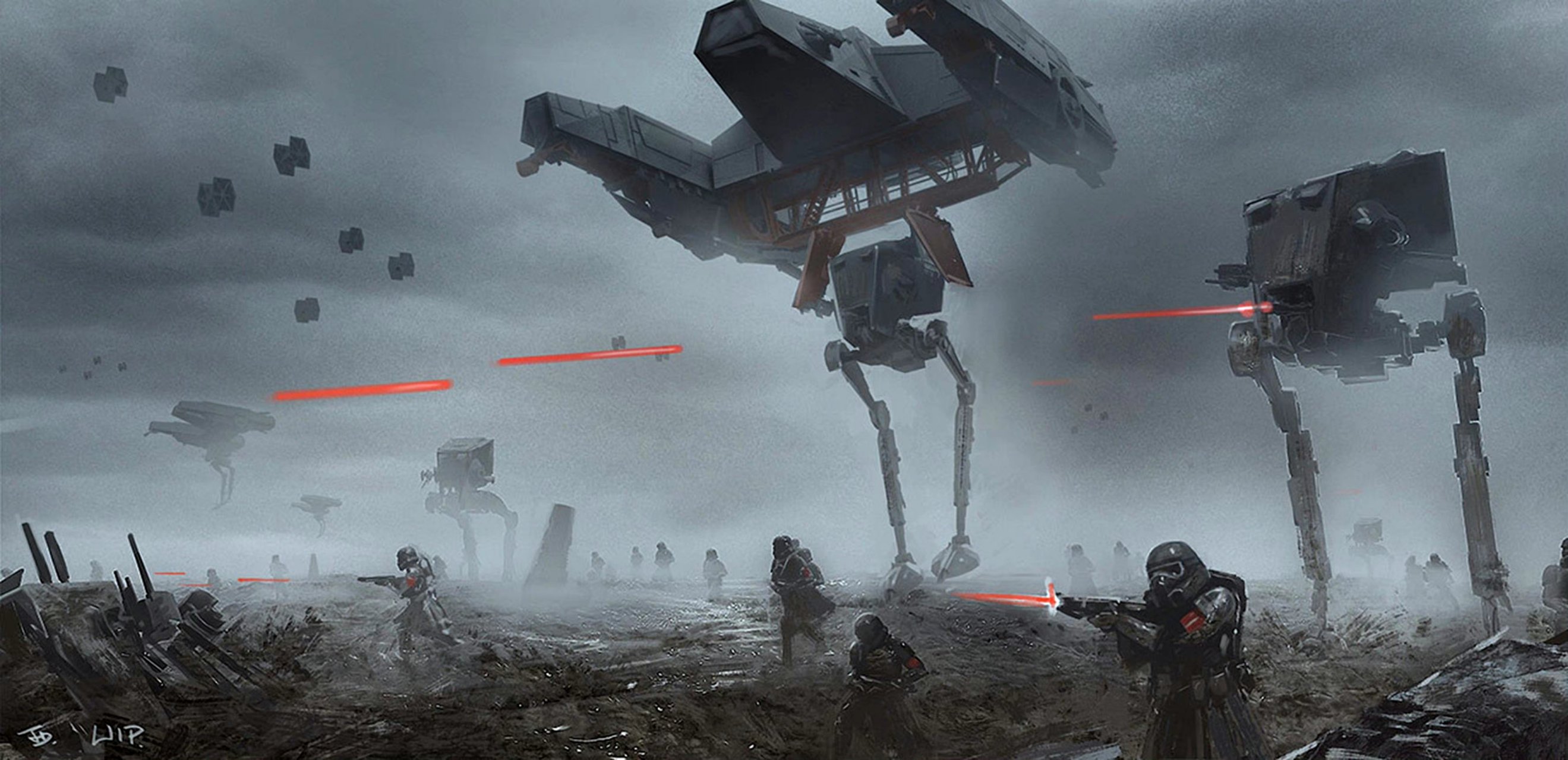 电影《星球大战:游侠索罗》关于明坂战役堑壕战的原画设定 67.