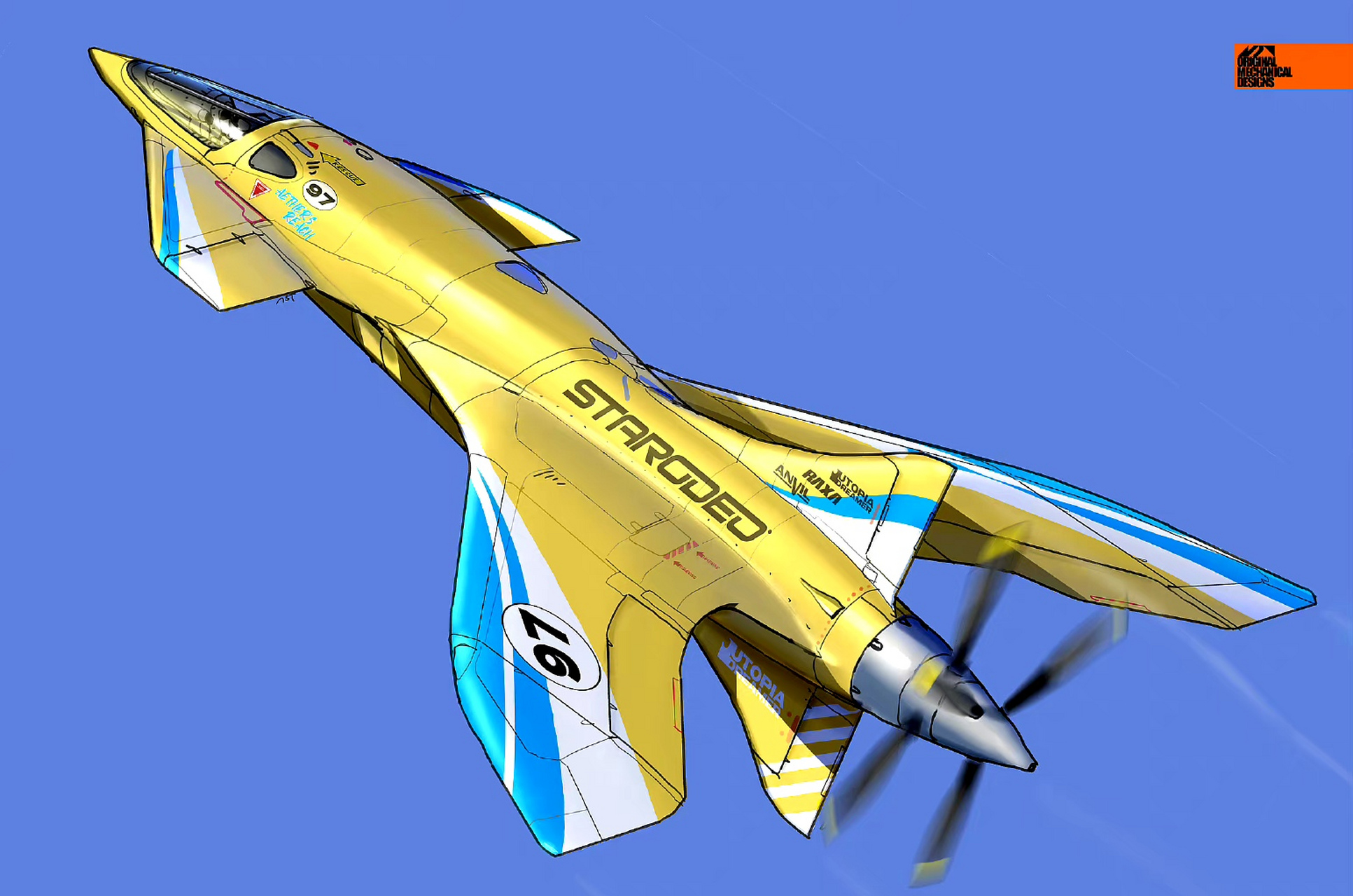 一组形态各异的飞行器插画欣赏,展现了科技可能的方向,by ultrakira.