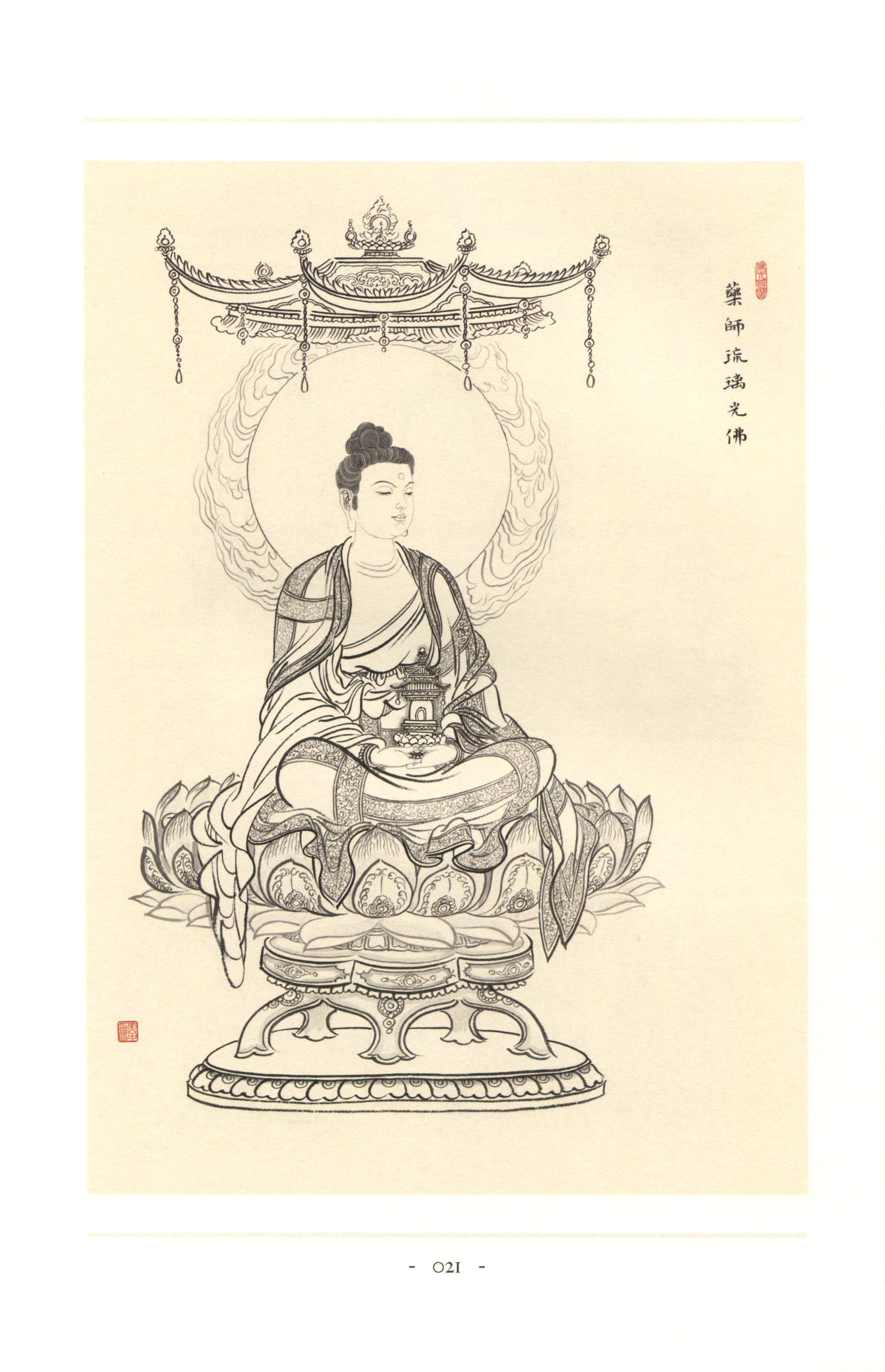 画家李云中佛像造像人物白描作品欣赏